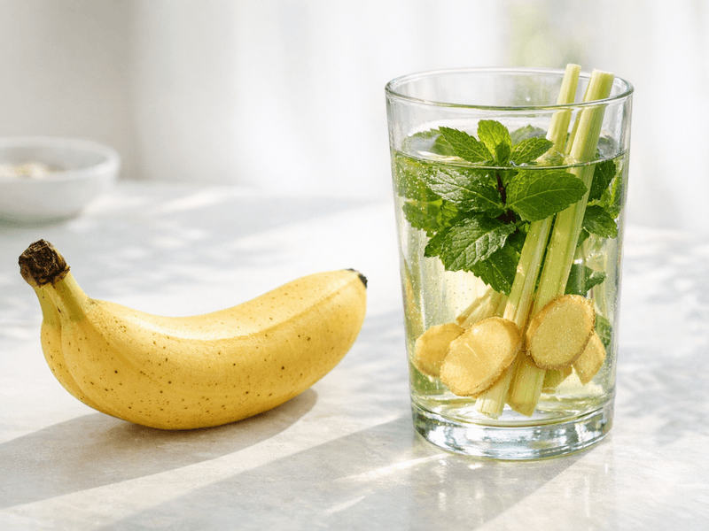 Banana with Herbal Water