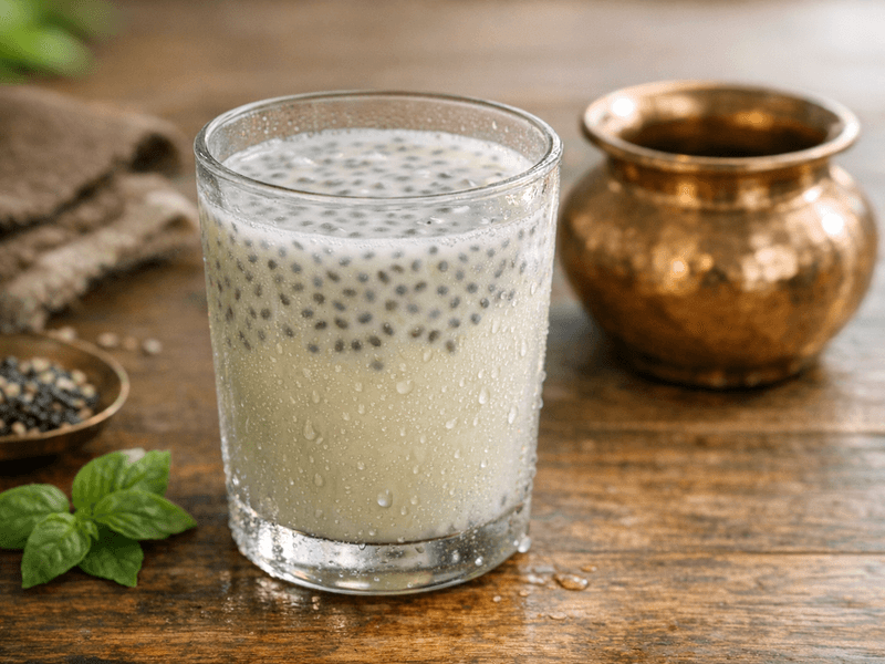 Basil Seeds with Milk