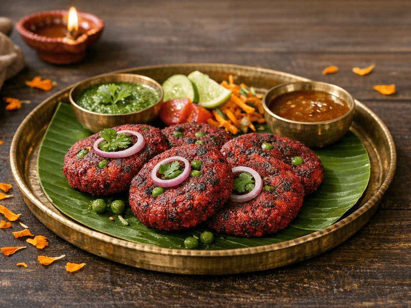 Beetroot and Peas Cutlet