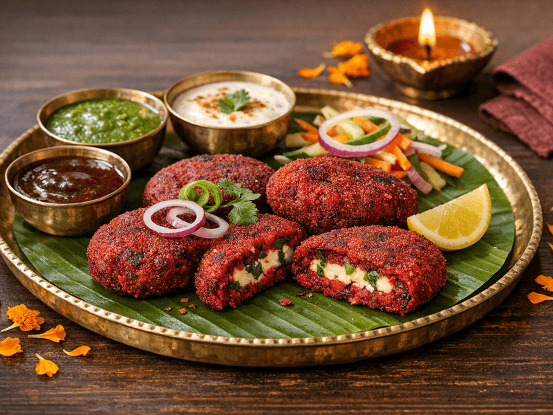 Beetroot Cutlet with Paneer