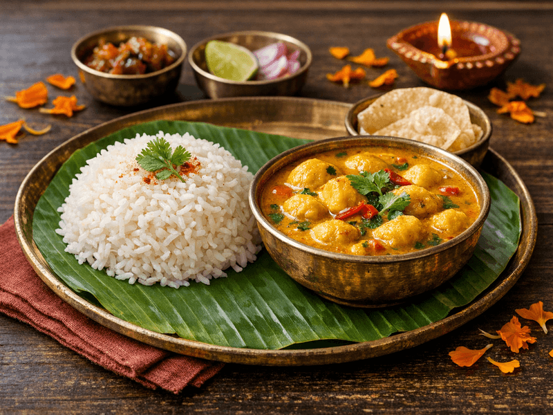 Besan Curry with Rice