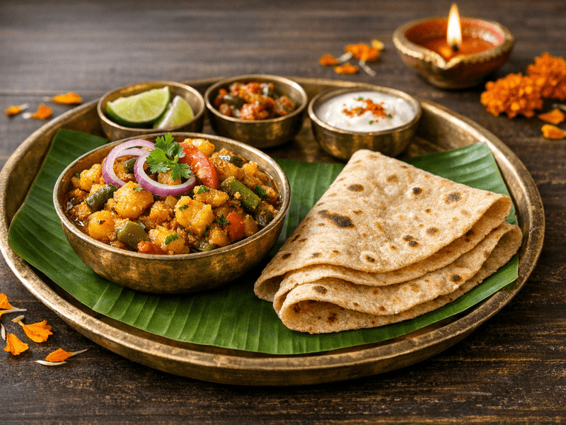 Besan Sabji with 2 Chapati