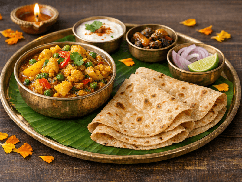 Besan Sabji with Chapati