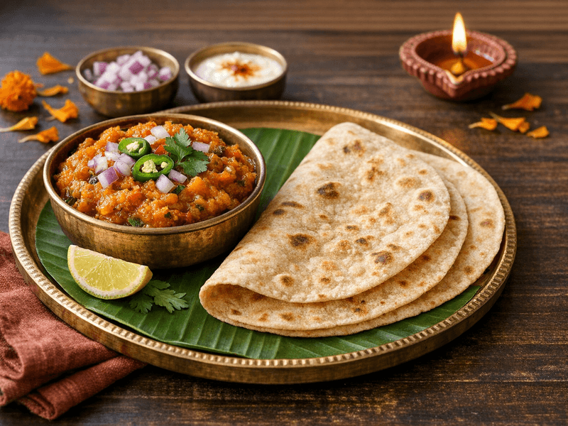 Bhaji and 2 Chapatis