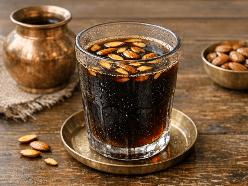 Black Coffee with Roasted Almonds