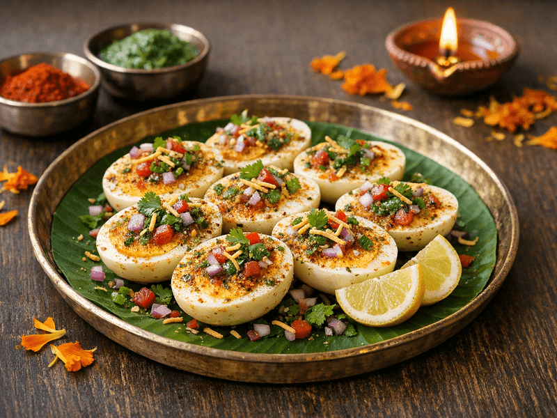 Boiled Egg with Chaat Masala