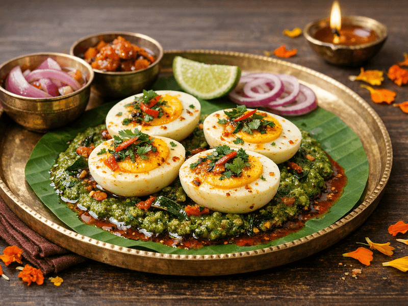 Boiled Egg with Chutney