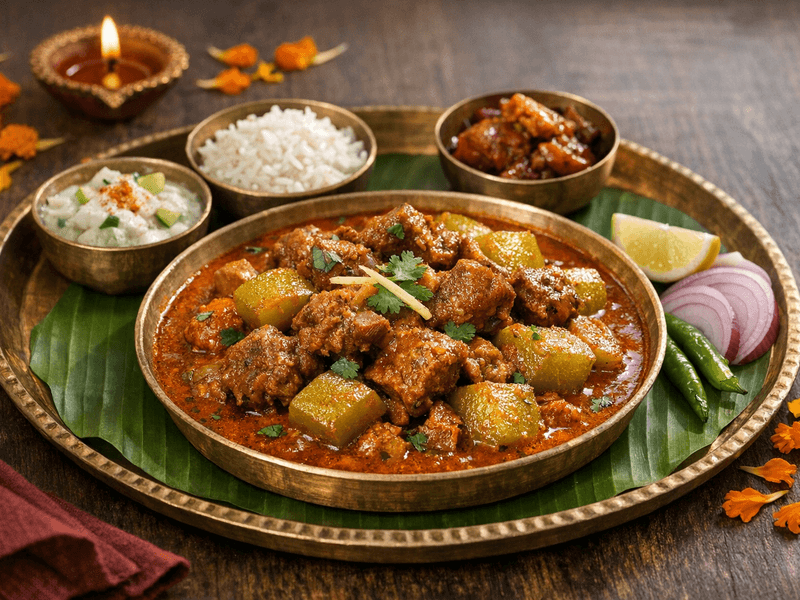 Bottle Gourd with Mutton Curry
