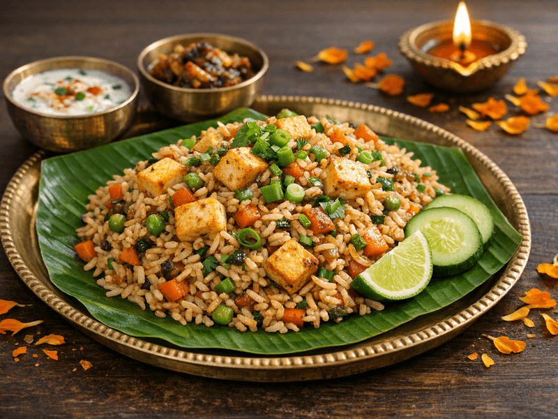 Brown Rice Fried Rice with Paneer