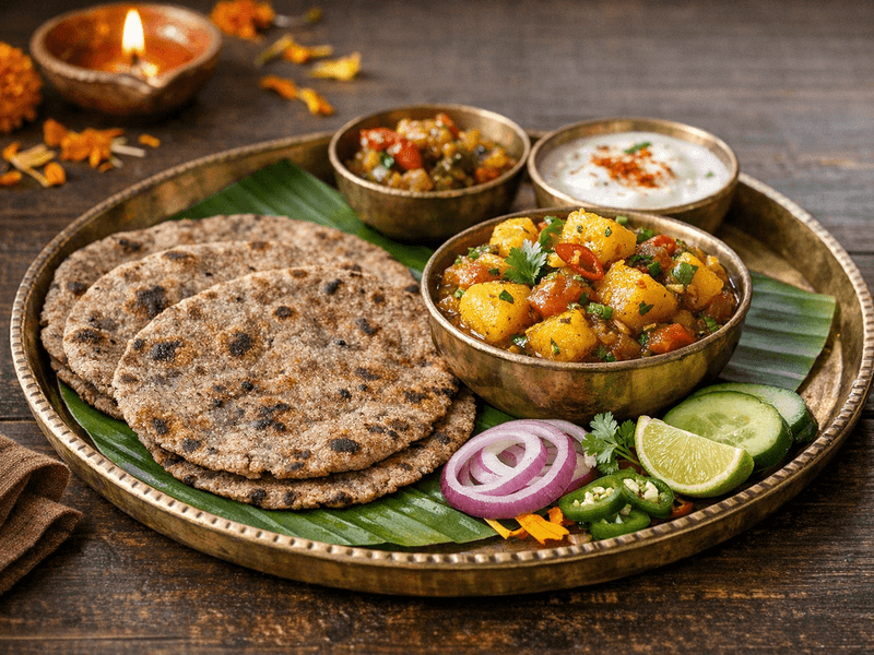 Buckwheat Roti with Potato Curry