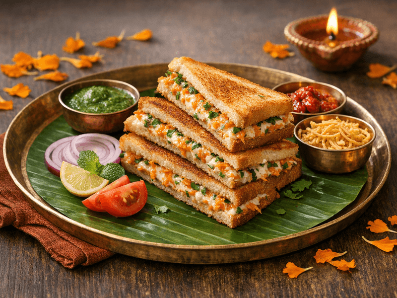 Carrot and Dahi Sandwich