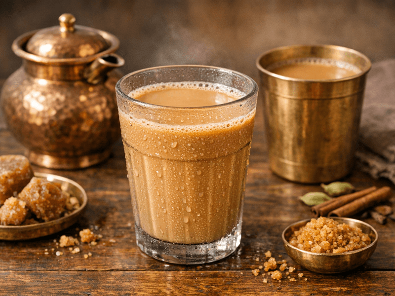 Chai with Milk and Jaggery