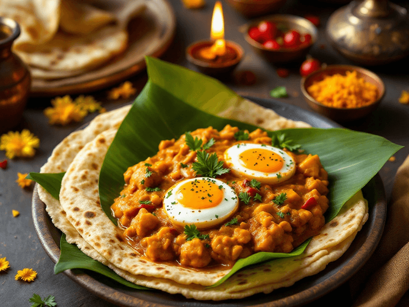 Chapathi with Egg Curry