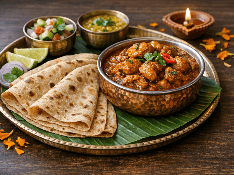 Chapati with Chicken Curry