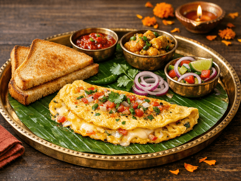 Cheese Omelet with Toast