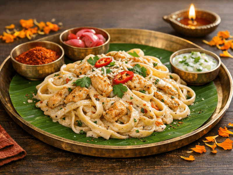 Chicken Fettuccine with White Sauce
