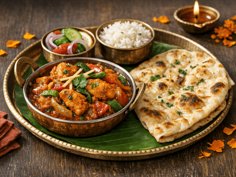 Chicken Kadhai with Naan