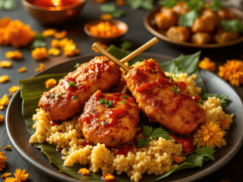 Chicken Lollipop with Schezwan Sauce