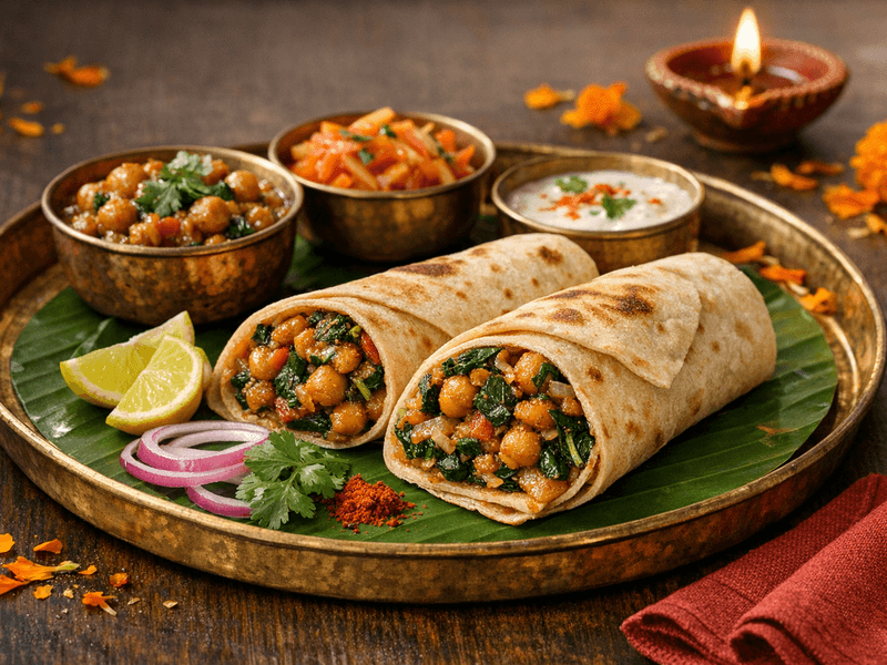 Chickpea and Spinach Wrap