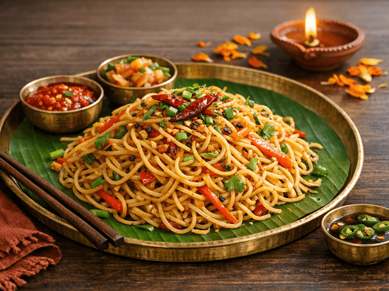 Chili Garlic Hakka Noodles
