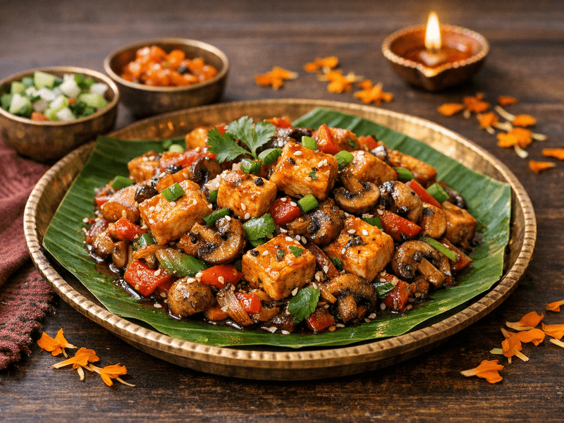 Chinese Style Tofu Mushroom Stir Fry