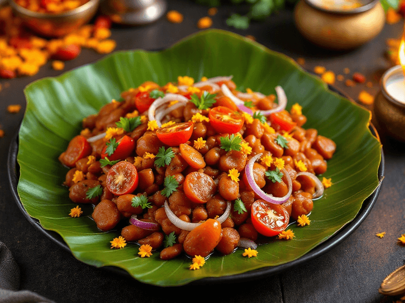 Cooked Rajma with Onion and Tomato
