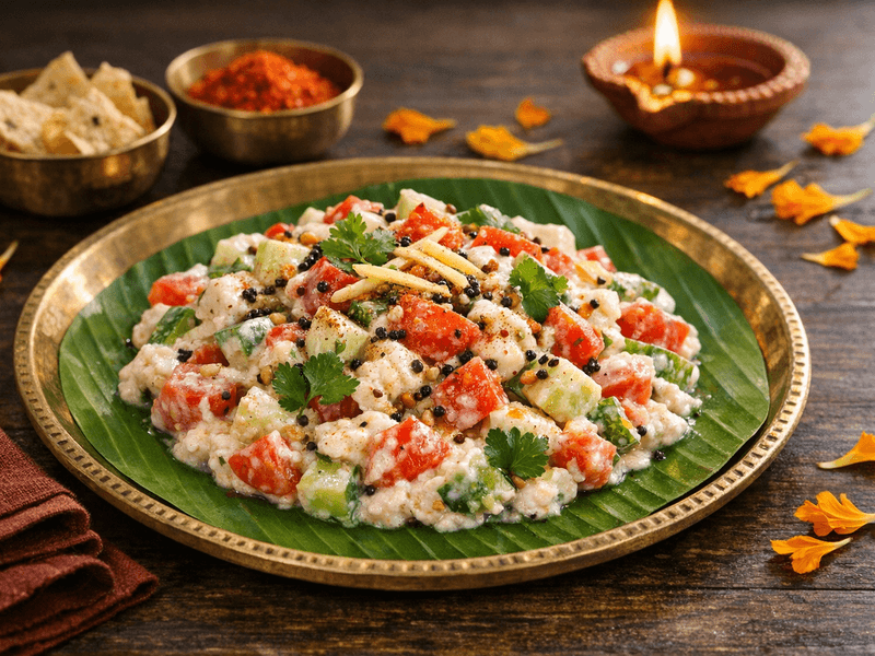 Cucumber and Tomato Curd Salad