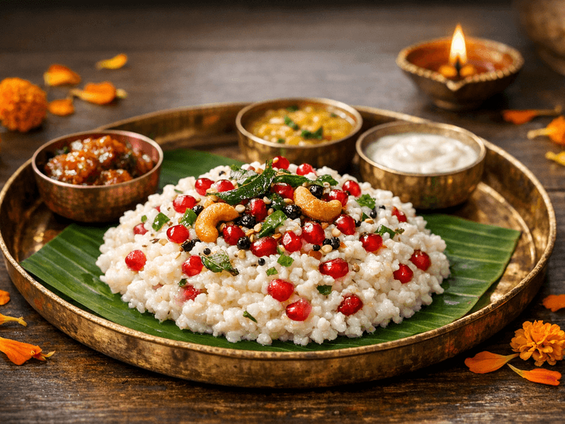 Curd Rice with Pomegranate