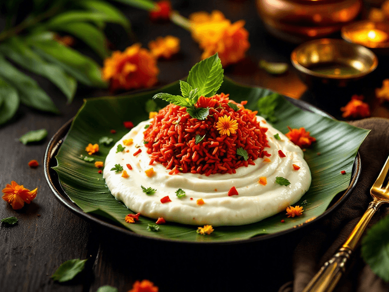 Curd with Red Rice