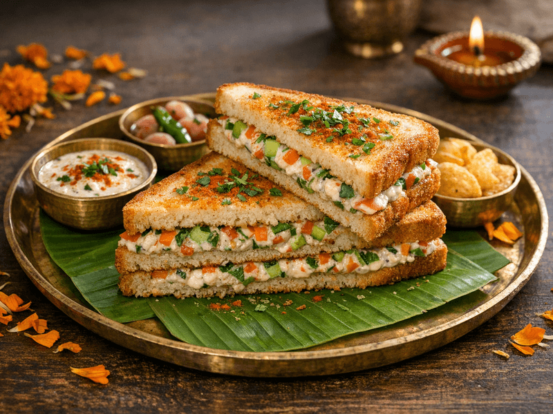 Dahi and Vegetable Sandwich