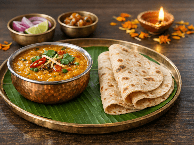 Dal Curry with 2 Chapatis