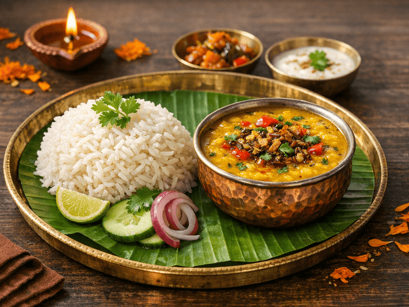 Dal Fry with Rice