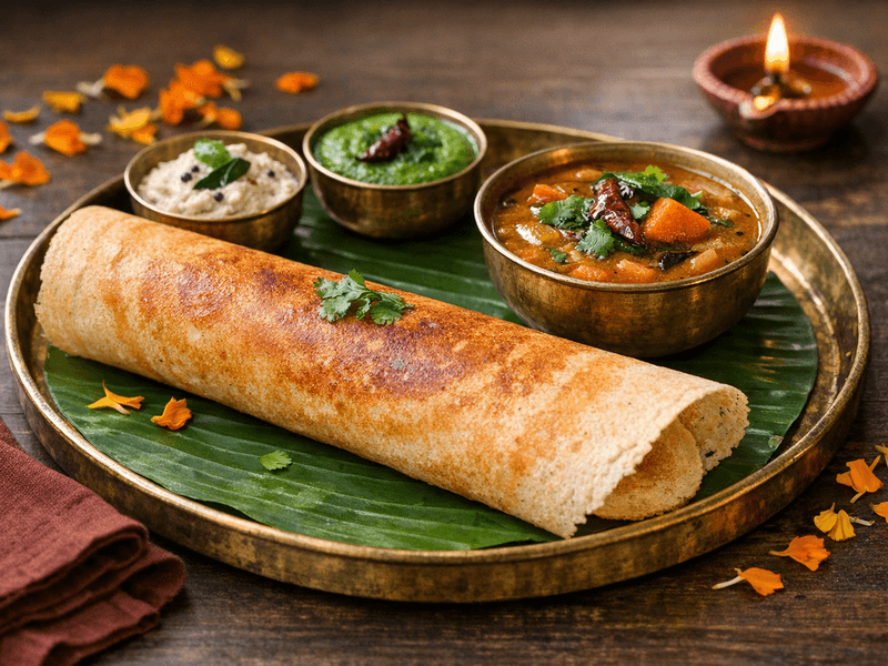 Dosa with Sambhar