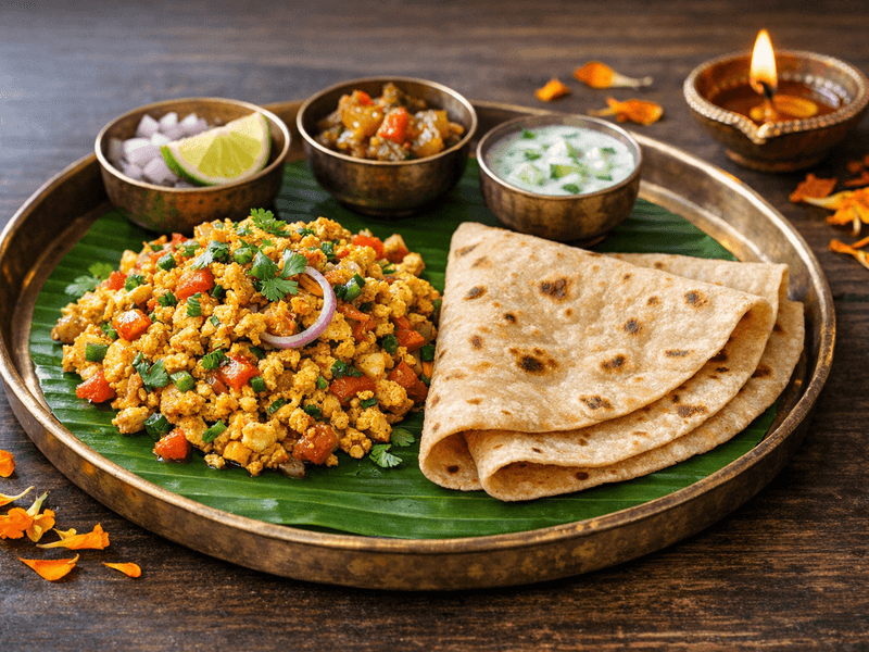 Egg Bhurji and 2 Chapati