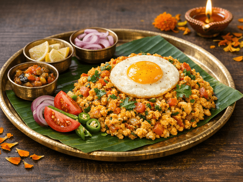 Egg Bhurji with 1 Whole Egg and 6 Egg Whites