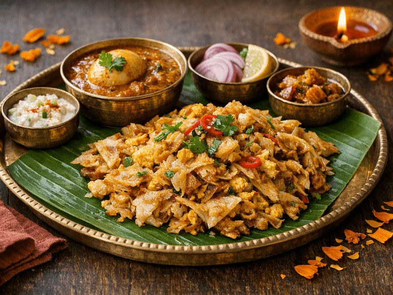 Egg Parotta with Gravy