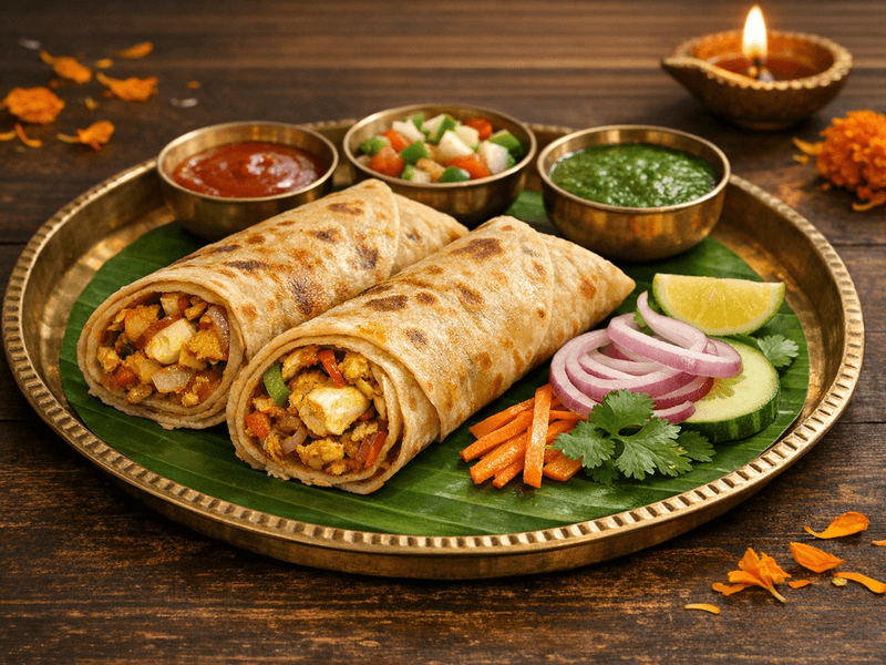 Egg Roll with Chapathi