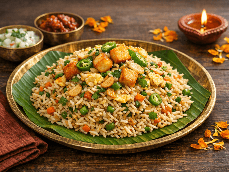 Egg Tofu Garlic Fried Rice