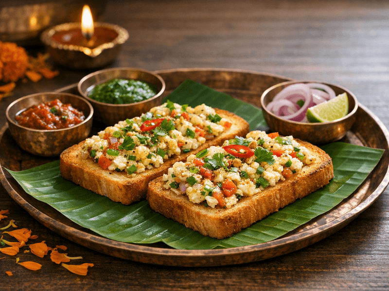 Egg White Masala Toast