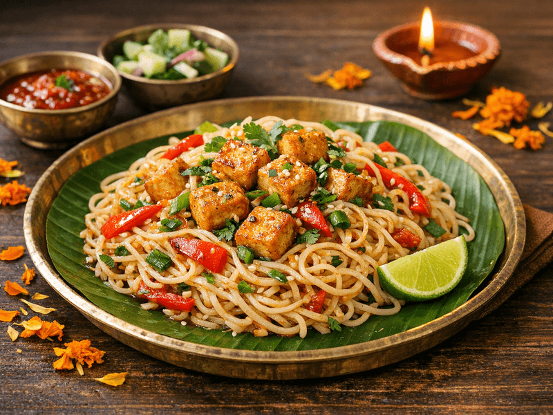 Garlic Tofu Rice Noodles
