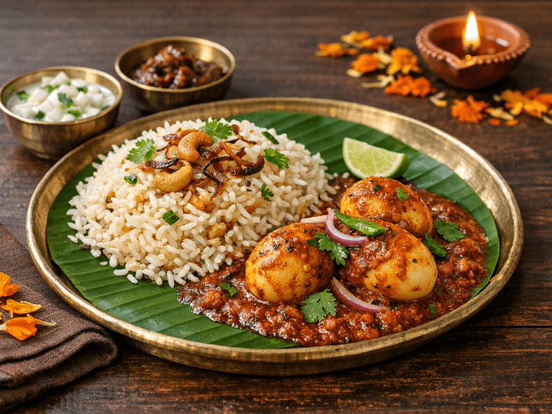 Ghee Rice with Egg Masala