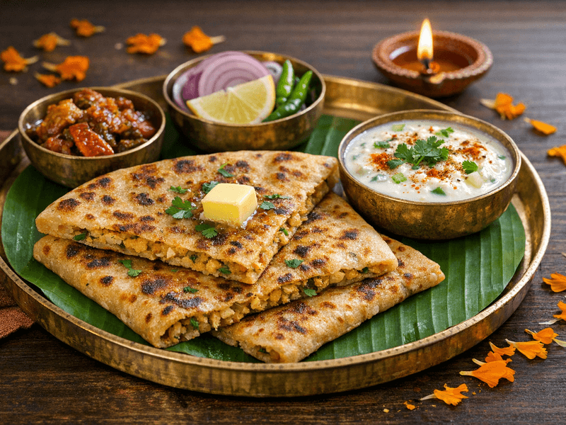 Gobhi Paratha with Raita