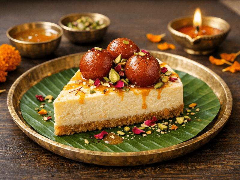 Gulab Jamun Cheesecake