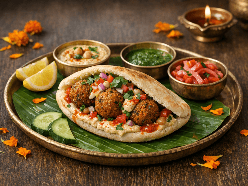 Hummus and Falafel Pita