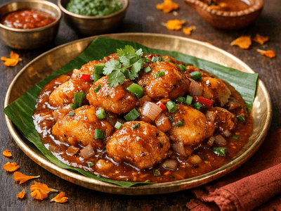 Idli Manchurian with Gravy
