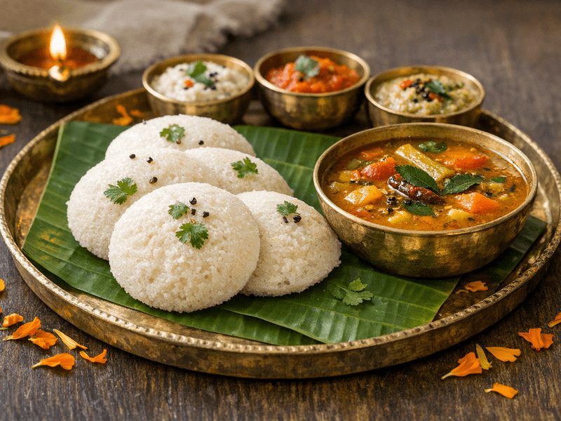 Idly with Sambar