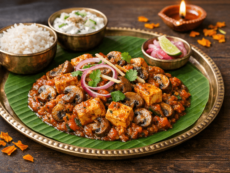 Indian Tofu Mushroom Masala