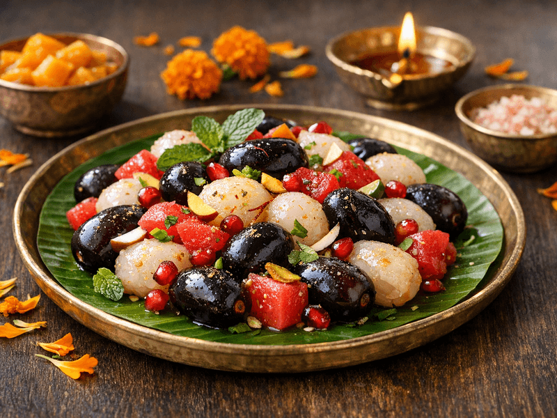 Jamun and Litchi Fruit Salad