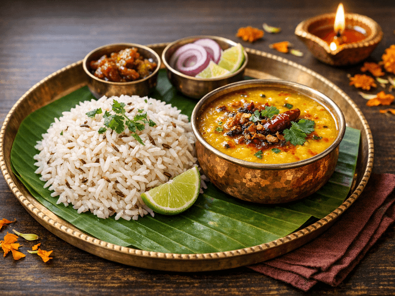 Jeera Rice with Dal Tadka