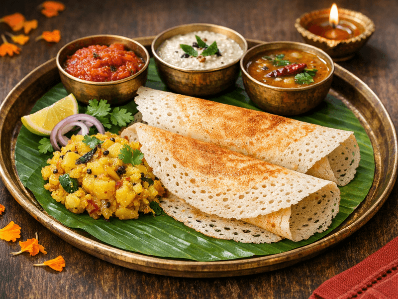 Kerala Dosa with Potato Masala